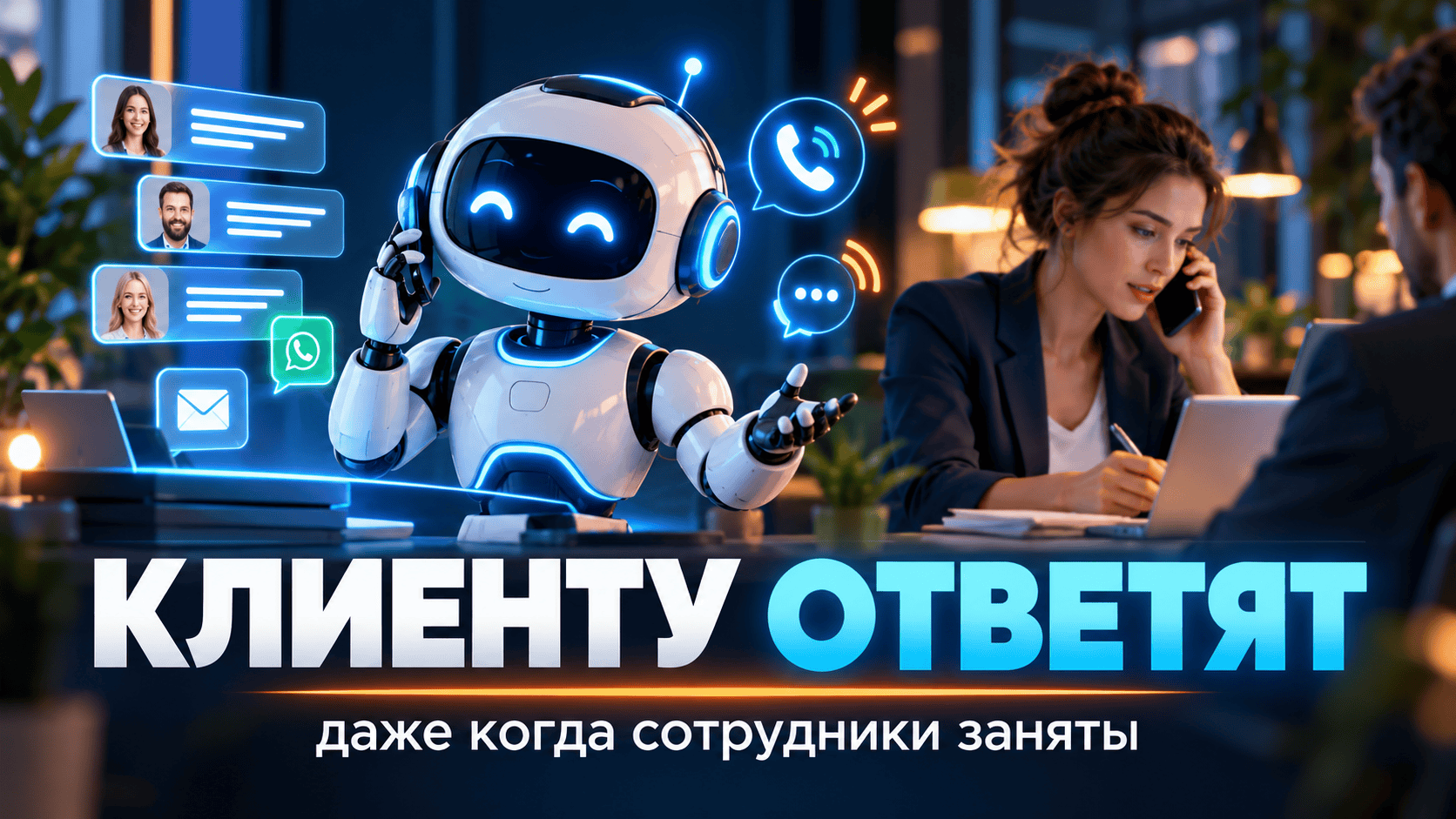 ИИ-регистратор отвечает клиентам, пока сотрудники заняты