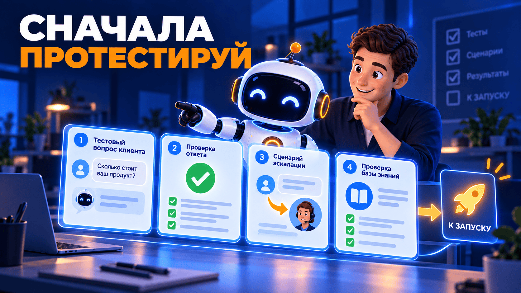 Тестовый запуск ИИ-продавца: как проверить сценарий до подключения внешних каналов
